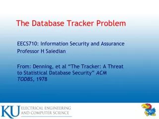 The Database Tracker Problem