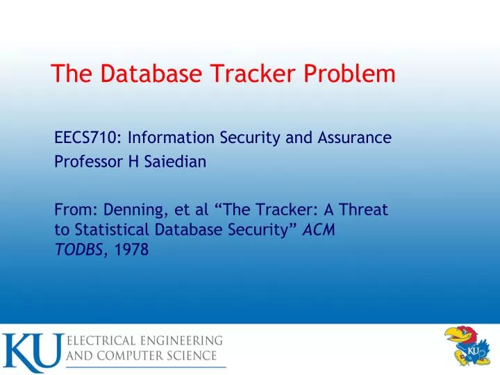 the database tracker problem