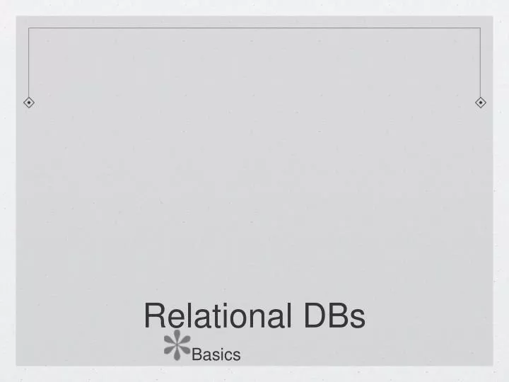 relational dbs