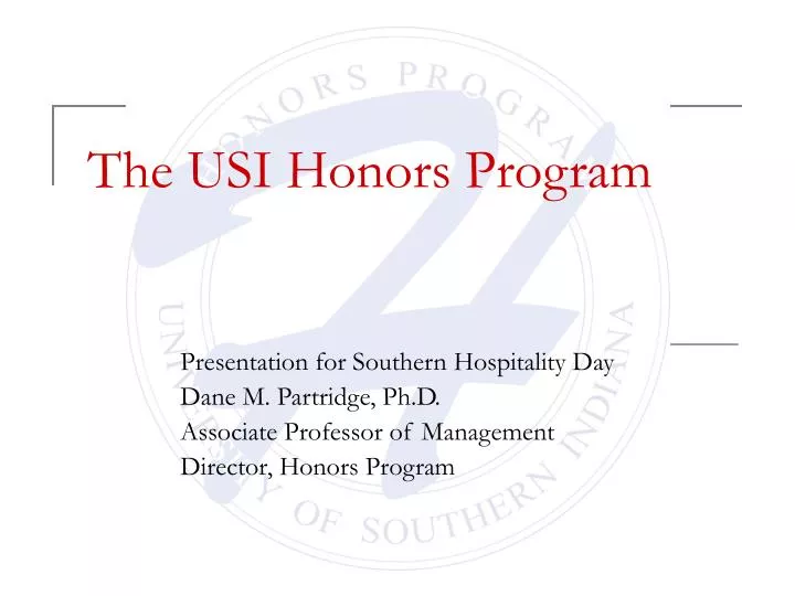 the usi honors program