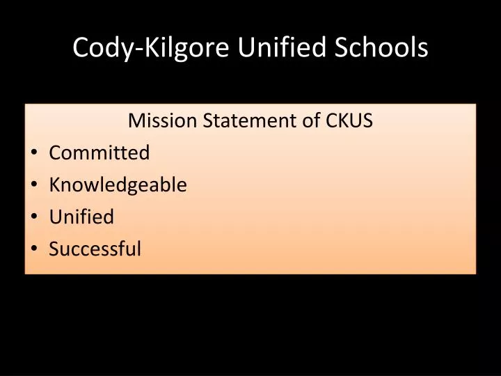 cody kilgore unified schools
