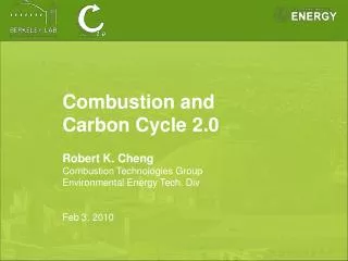 Combustion and Carbon Cycle 2.0 Robert K. Cheng Combustion Technologies Group