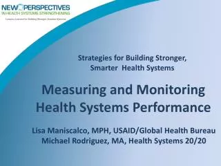 Strategies for Building Stronger, Smarter Health Systems