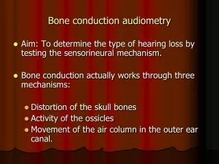 Bone conduction audiometry