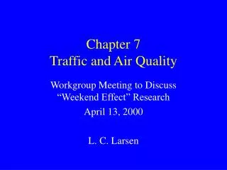 Chapter 7 Traffic and Air Quality