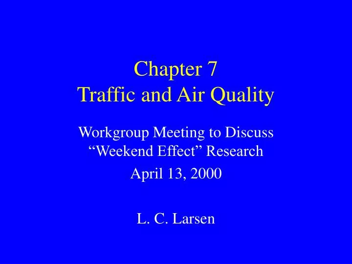 chapter 7 traffic and air quality