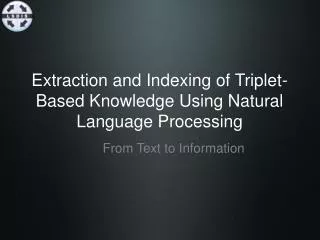Extraction and Indexing of Triplet-Based Knowledge Using Natural Language Processing