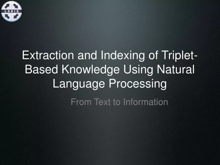 extraction and indexing of triplet based knowledge using natural language processing