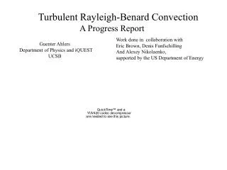 Turbulent Rayleigh-Benard Convection A Progress Report
