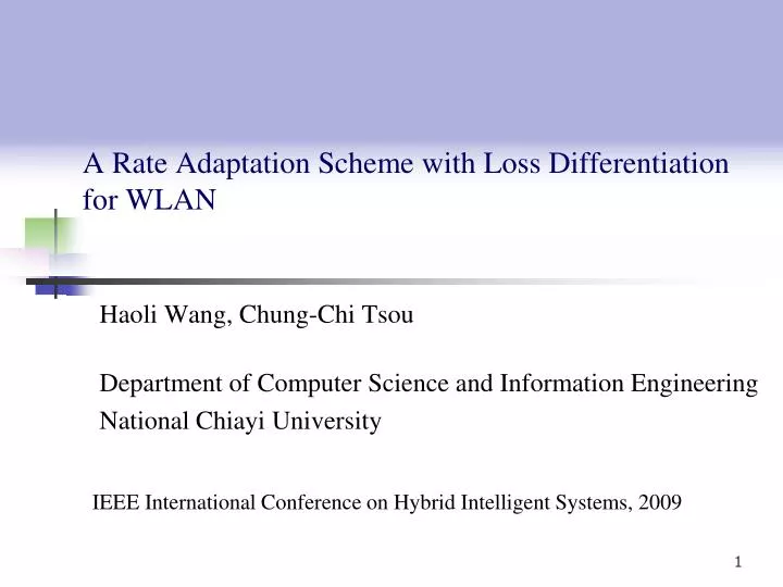 a rate adaptation scheme with loss differentiation for wlan