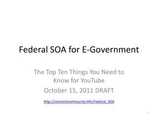 Federal SOA for E-Government