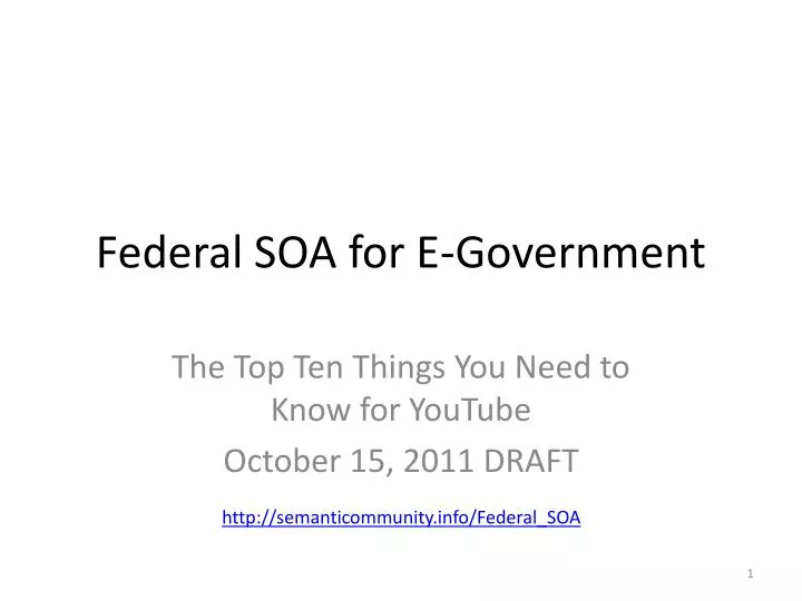 federal soa for e government