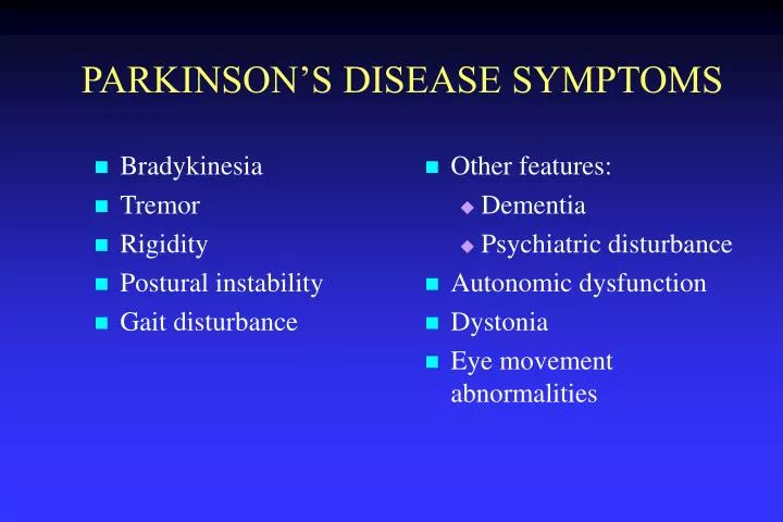 parkinson s disease symptoms