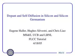 Dopant and Self-Diffusion in Silicon and Silicon Germanium