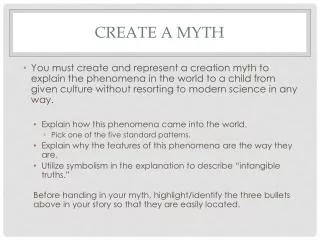 Create a Myth