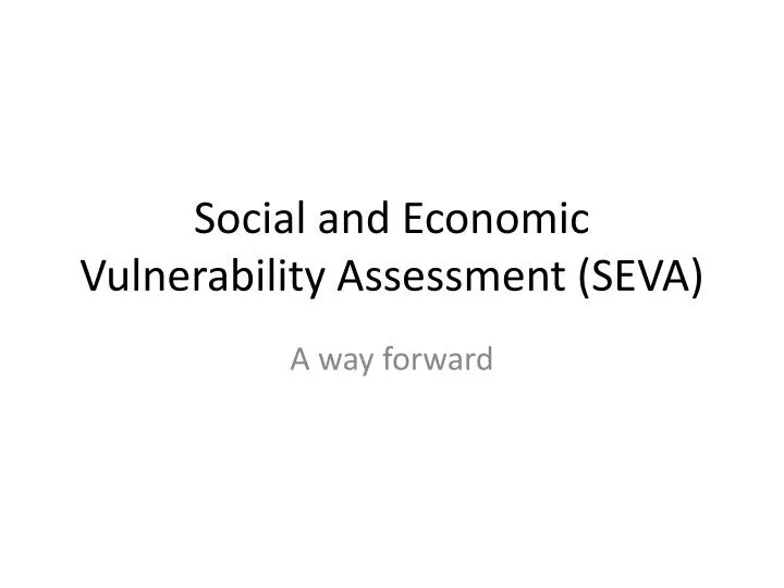 social and economic vulnerability assessment seva
