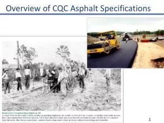 Overview of CQC Asphalt Specifications