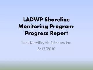 LADWP Shoreline Monitoring Program: Progress Report