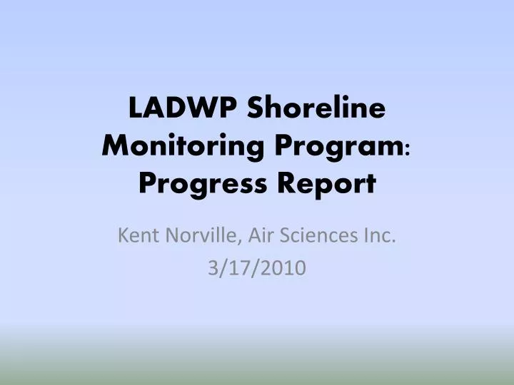ladwp shoreline monitoring program progress report