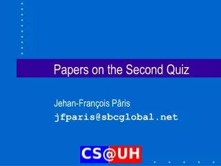 Papers on the Second Quiz