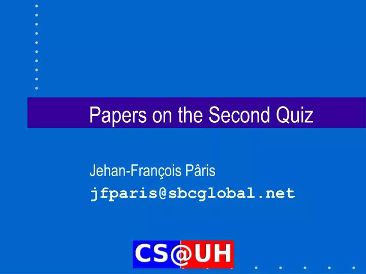 papers on the second quiz