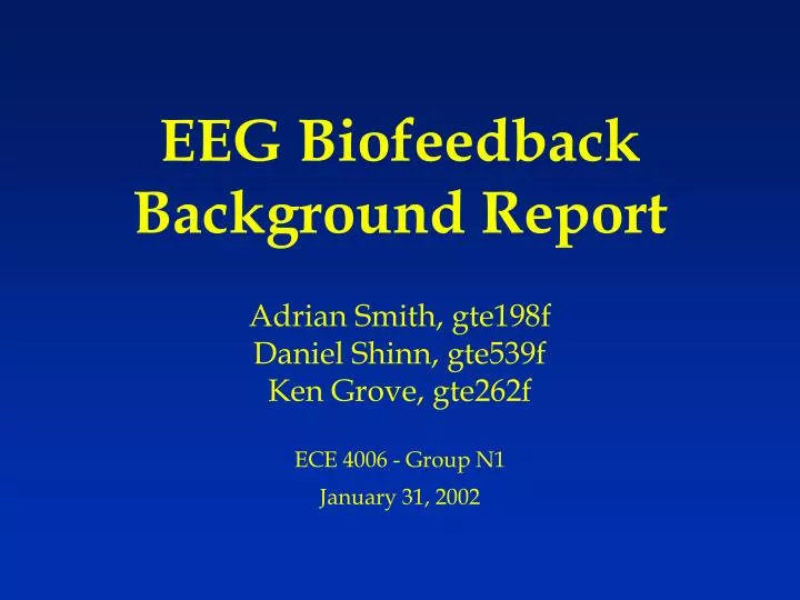 eeg biofeedback background report