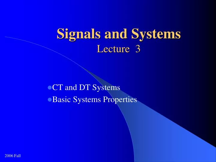 signals and systems lecture 3
