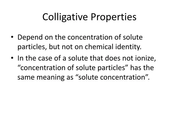 colligative properties