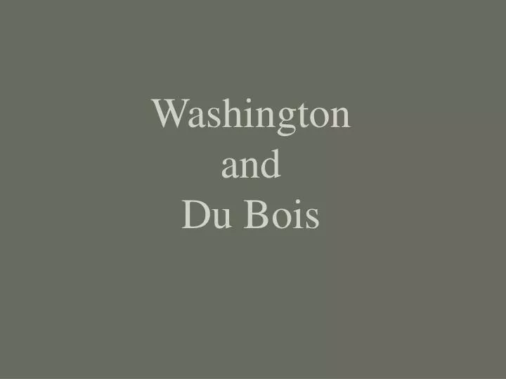 washington and du bois
