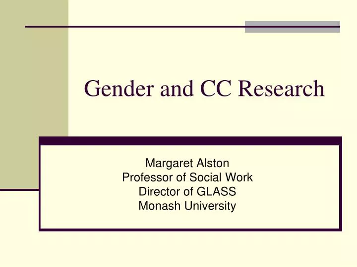 gender and cc research