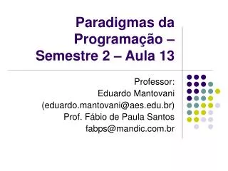 paradigmas da programa o semestre 2 aula 13