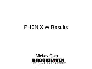 PHENIX W Results
