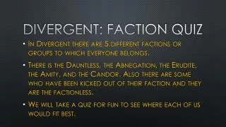 Divergent: Faction Quiz