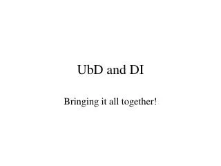 UbD and DI