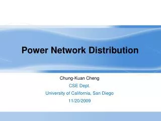 Power Network Distribution