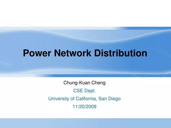 power network distribution