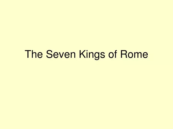 the seven kings of rome