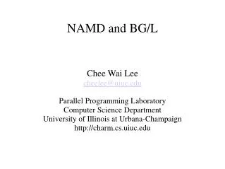 NAMD and BG/L