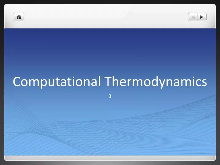 computational thermodynamics