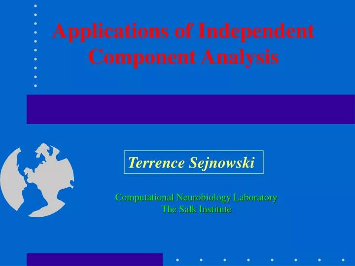 applications of independent component analysis
