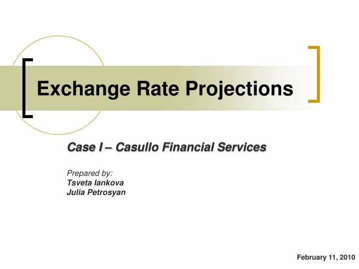 exchange rate projections