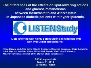 The differences of the effects on lipid-lowering actions and glucose metabolisms