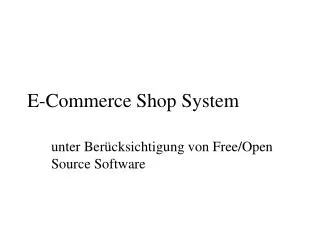 e commerce shop system