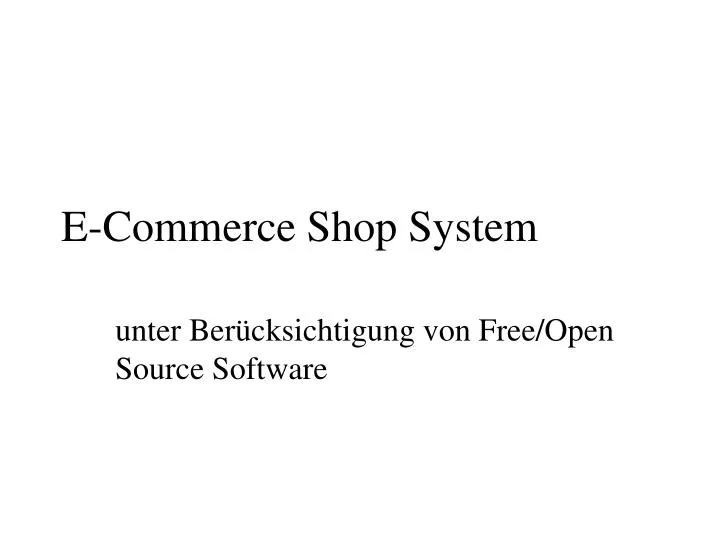 e commerce shop system