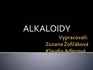 alkaloidy