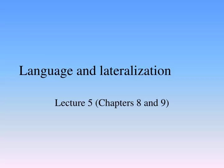 language and lateralization