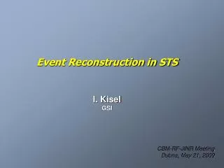 Event Reconstruction in STS