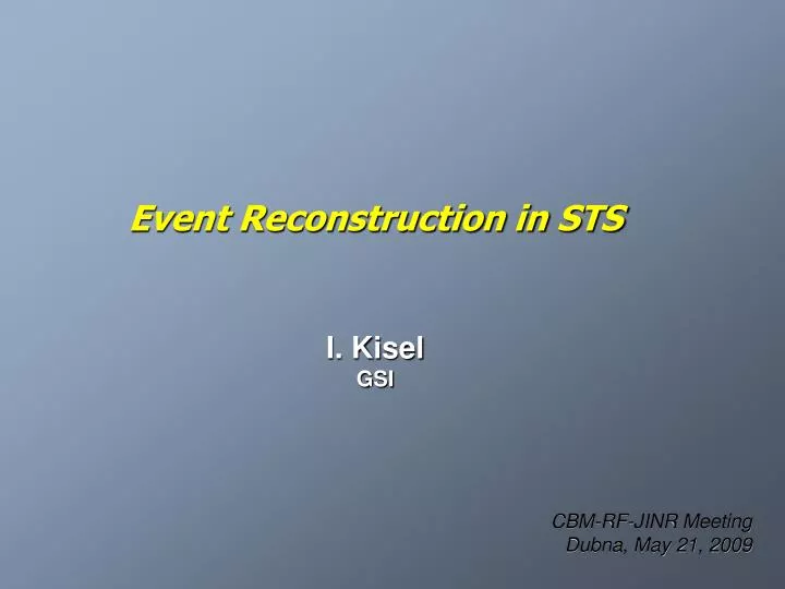 event reconstruction in sts