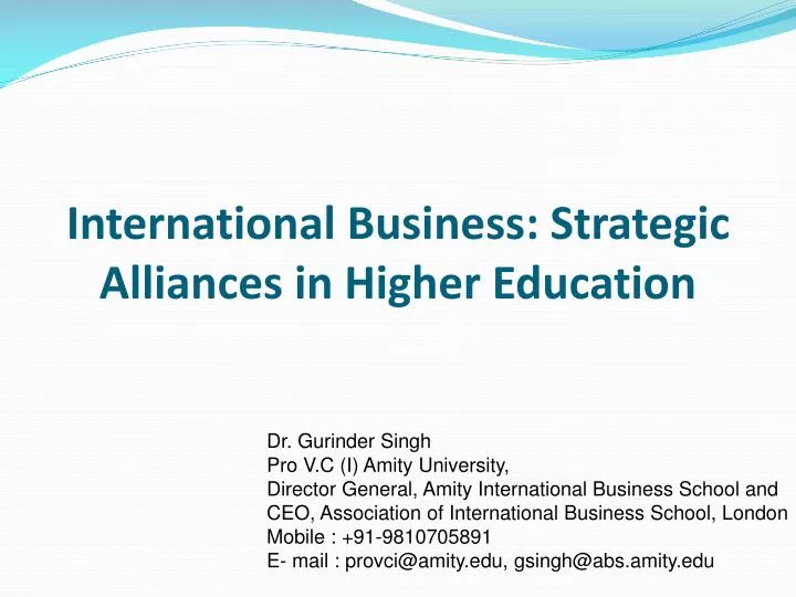 international business strategic alliances in higher education
