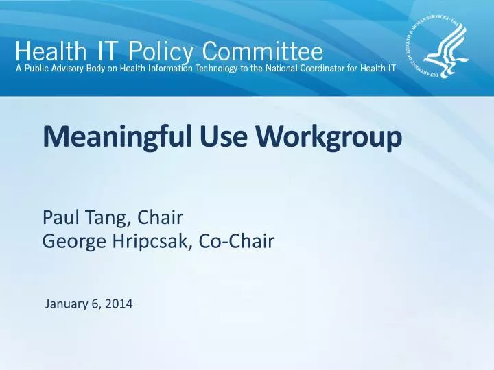 meaningful use workgroup